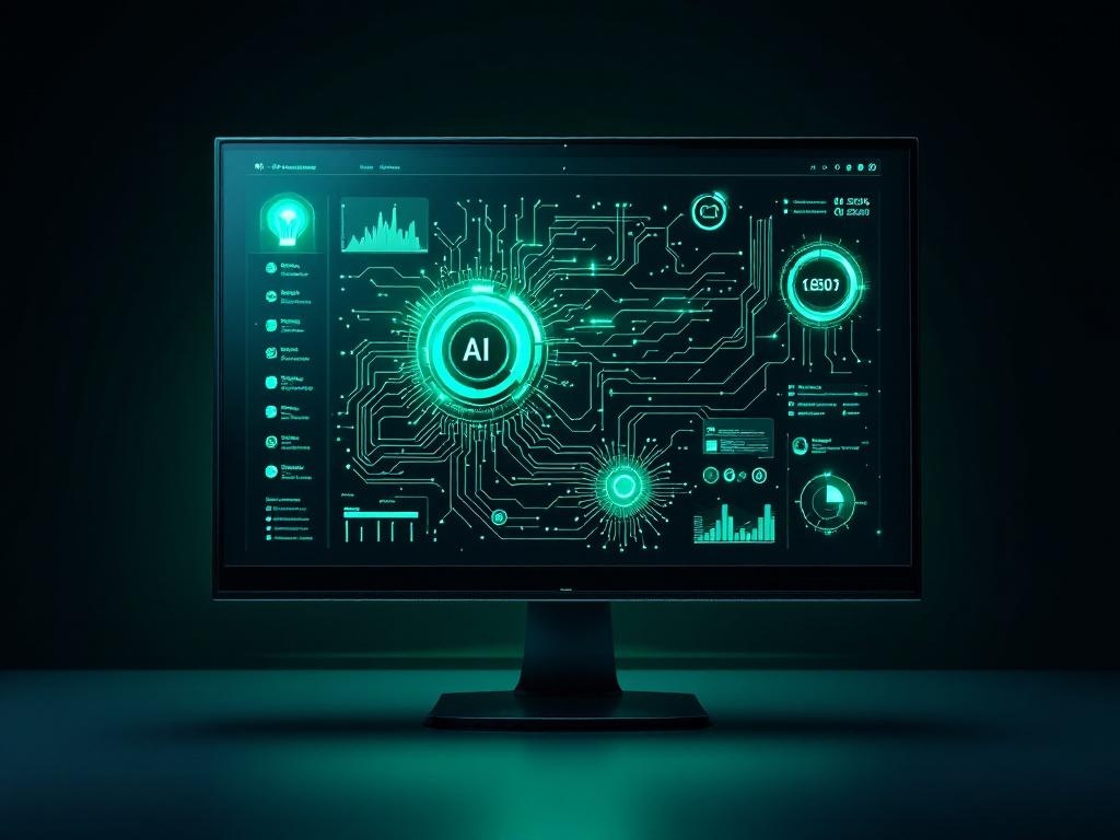 AI agent platform concept with neural network visualization and dark interface