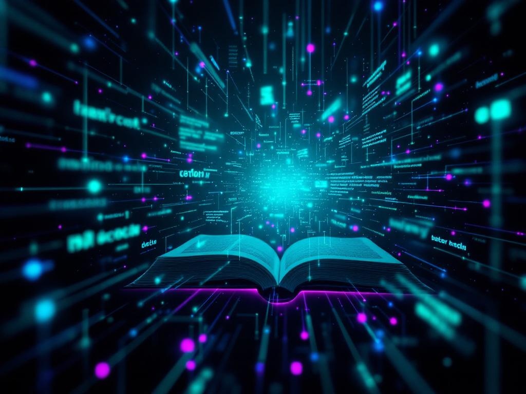 Abstract visualization of data being retrieved and copied by an AI RAG pipeline