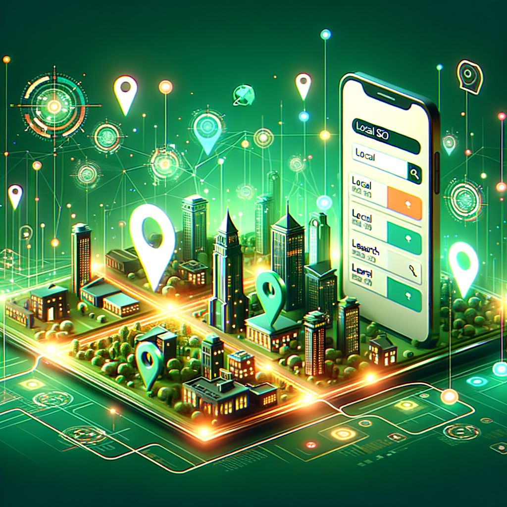 Local SEO in 2026 - stylized city map with digital search pins